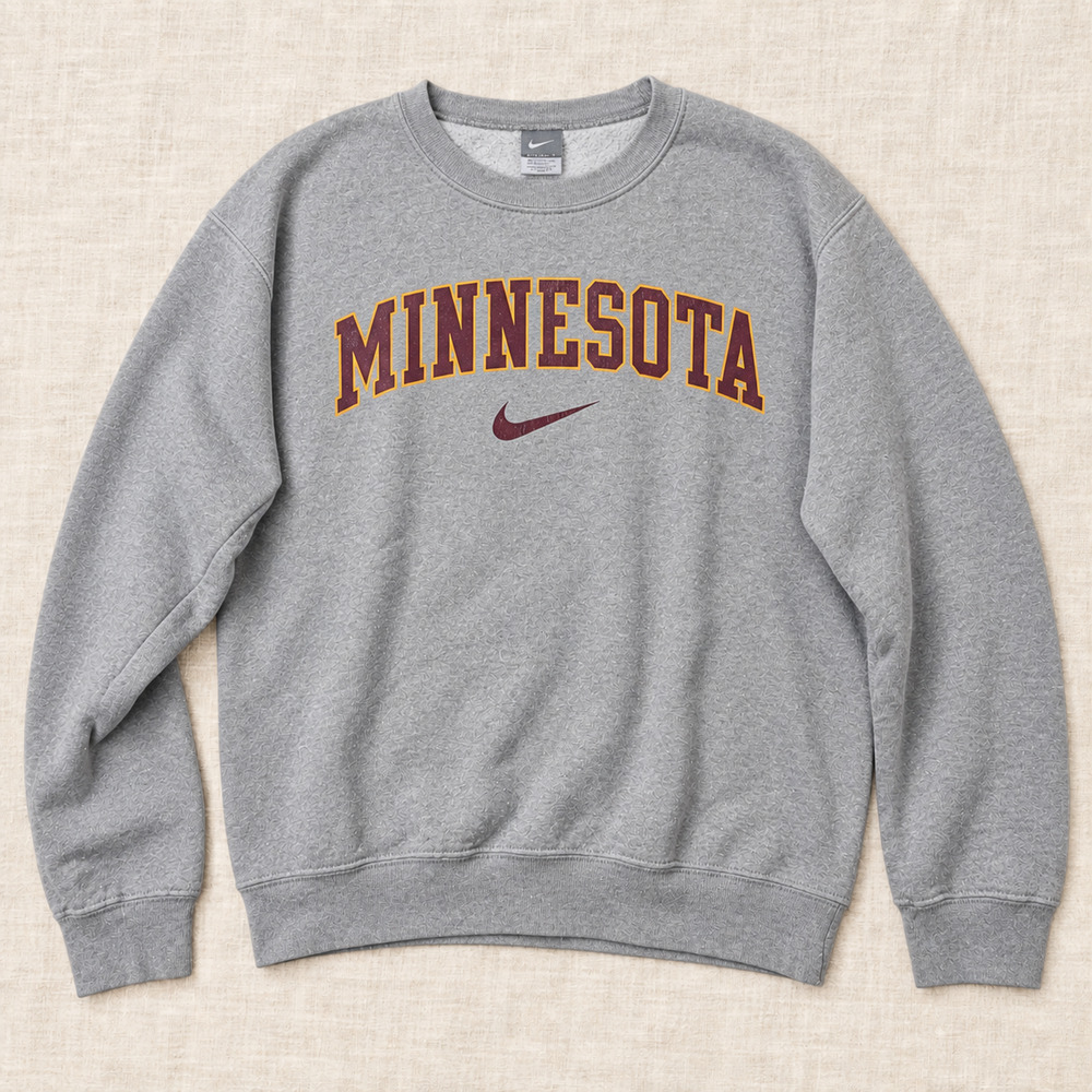 Minnesota Golden Gophers Nike Sweatshirt Gray Adult Small Crewneck